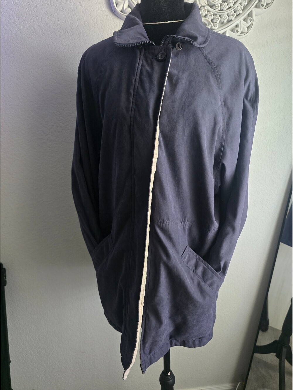 London Fog Navy Blue Lightweight Coat Jacket Size S